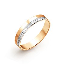 Кольцо обручальное с бриллиантами, 3 мм (Т141013916)