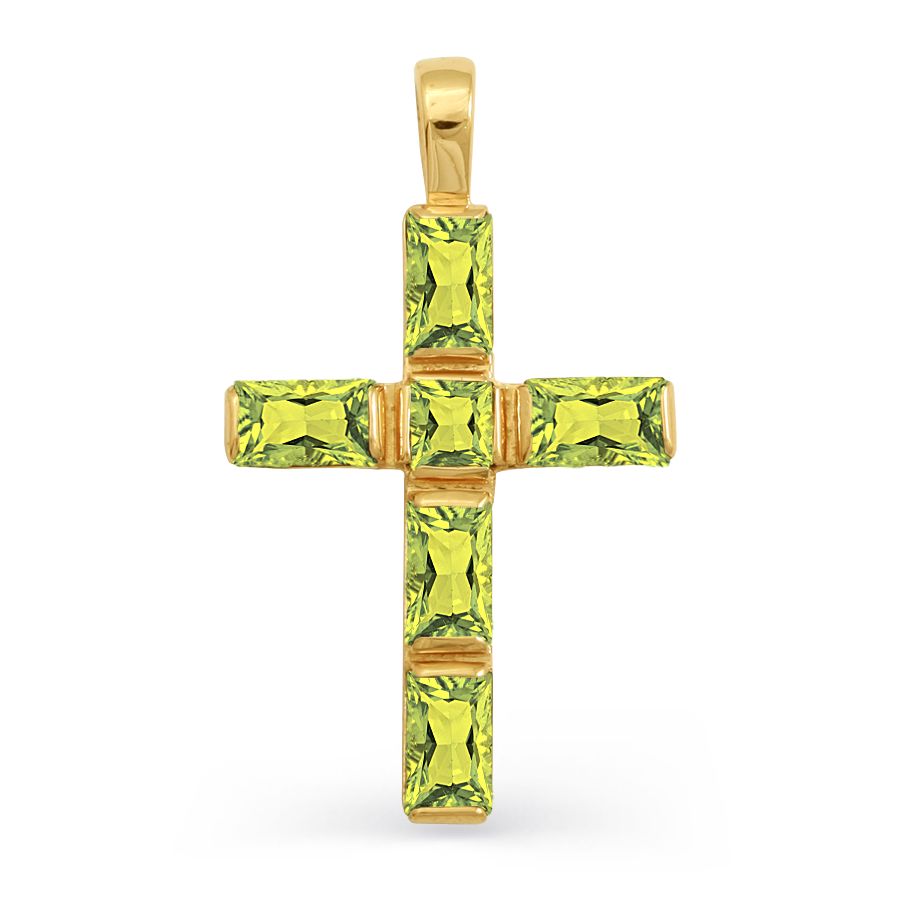 Крестик с хризолитами (арт. Т90106266)