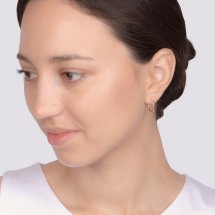 Серьги конго из красного золота, 15 мм арт.&nbsp;Т100022320 (Т100022320)