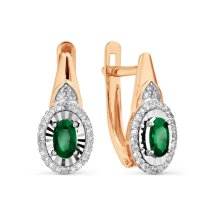 Серьги с изумрудами и бриллиантами арт.&nbsp;Т146628880 (Т146628880)