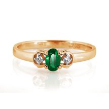 Кольцо с изумрудом и бриллиантами (Т141011980)