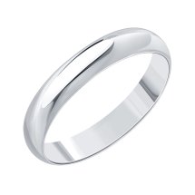 Кольцо обручальное из белого золота, 4 мм (Т30001016)