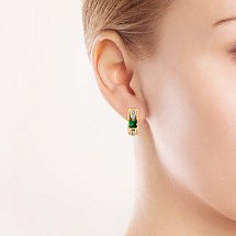 Серьги с изумрудами и бриллиантами (Т141026289)
