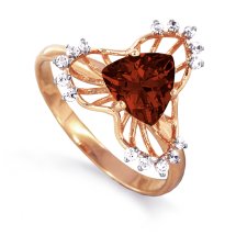 Кольцо с гранатом и фианитами арт.&nbsp;Т143012720 (Т143012720)