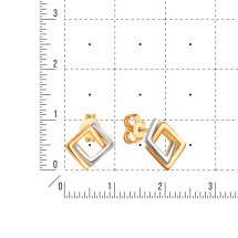 Серьги из разных цветов золота арт.&nbsp;Т130029078 (Т130029078)