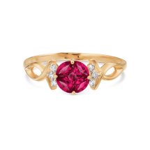 Кольцо с рубинами и бриллиантами (Т141016063-01)