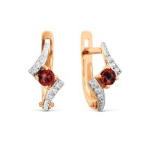 Серьги с гранатами и фианитами (Т143029555)