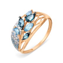 Кольцо с топазами и фианитами арт.&nbsp;Т14701А342 (Т14701А342)