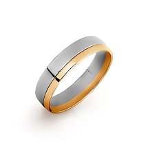 Кольцо обручальное из разных цветов золота, 4.5 мм (Т130013802)