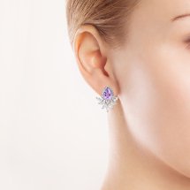 Серьги с аметистами и фианитами (Т143027555)