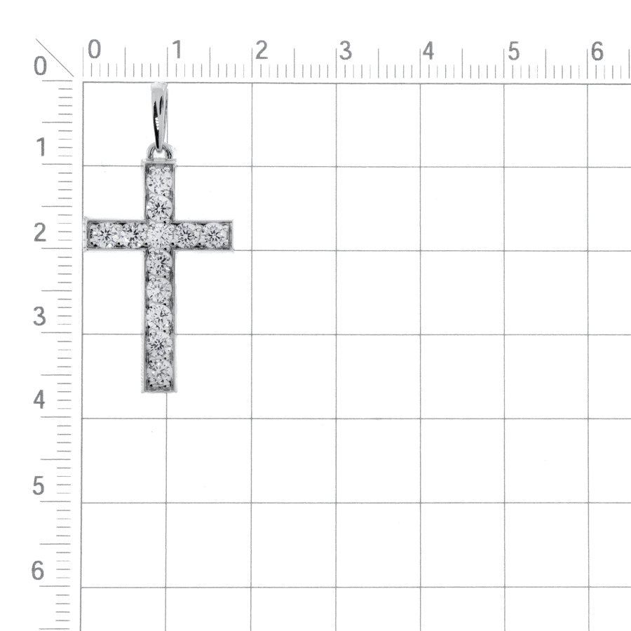 Крестик с фианитами (арт. Т74206701-ЛЛ)