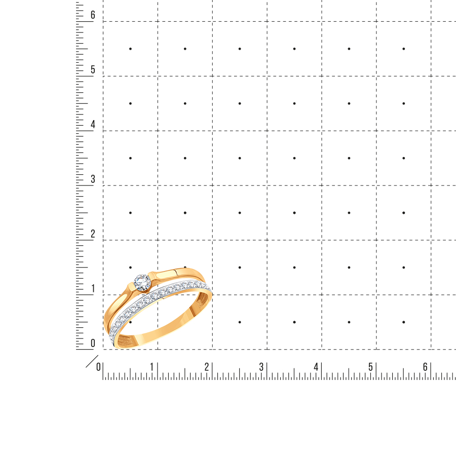 Кольцо с фианитами (арт. Т14701Б402)