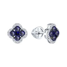 Серьги с сапфирами и бриллиантами арт. Т30102В018-02 (Т30102В018-02)