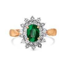 Кольцо с изумрудом и бриллиантами арт. Т14561А394 (Т14561А394)