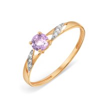 Кольцо с аметистом и фианитами (Т143018996)