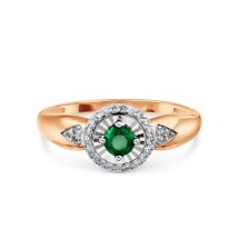 Кольцо с изумрудом и бриллиантами (Т146618597)