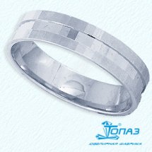 Кольцо обручальное из белого золота, 4 мм (Т300611462)