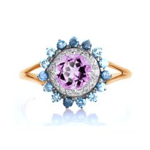 Кольцо с аметистом и фианитами (Т147017324-02)