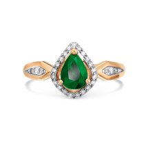 Кольцо с изумрудом и бриллиантами (Т14601А391)