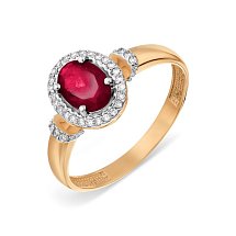 Кольцо с рубином и бриллиантами (Т14601А393)