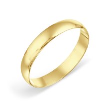 Кольцо обручальное из желтого золота, 4 мм арт. Т90001016 (Т90001016)