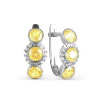 Серьги с цитринами и фианитами (Т303026063)