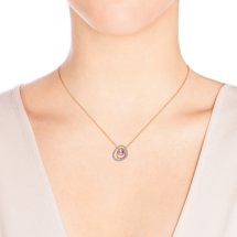 Подвеска с аметистом и фианитами (Т147034366)