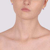 Серьги с аметистами арт.&nbsp;Т10102В505 (Т10102В505)