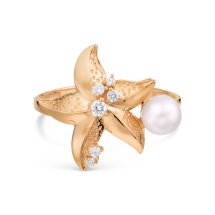 Кольцо с жемчугом и фианитами (Т10801А720)