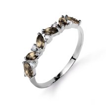 Кольцо с раухтопазами и фианитами (Т303015607)