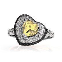 Кольцо с цитрином и фианитами (Т303015350)