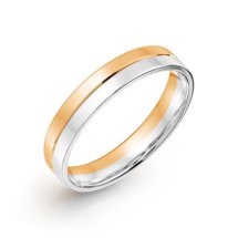 Кольцо обручальное из разных цветов золота, 4 мм (Т130013934)