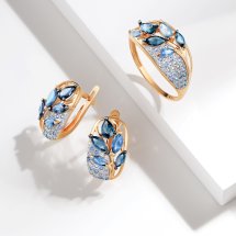 Серьги с топазами и фианитами арт. Т14702Б074 (Т14702Б074)