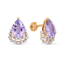 Серьги с аметистами и фианитами (Т147027558)