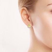 Серьги с цитринами и фианитами (Т147027558)