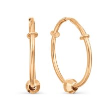 Серьги конго из красного золота, 15 мм арт.&nbsp;Т100022320 (Т100022320)