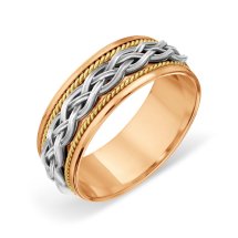 Кольцо обручальное из разных цветов золота, 5 мм (Т13001Б005)