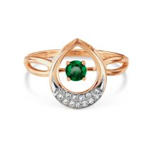 Кольцо с изумрудом и бриллиантами арт. Т146017908 (Т146017908)