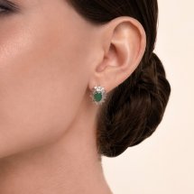 Серьги с изумрудами и бриллиантами (Т14562Б177)