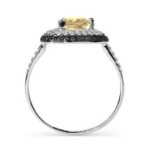 Кольцо с цитрином и фианитами (Т303015350)