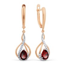 Серьги с гранатами и фианитами (Т147028808)