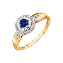 Кольцо с сапфиром и бриллиантами (Т146618597)