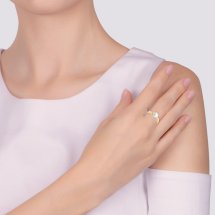 Кольцо с жемчугом и фианитами арт.&nbsp;Т14801Б264 (Т14801Б264)