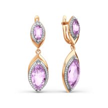 Серьги с аметистами и фианитами (Т147027705)