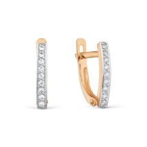 Серьги с жемчугом и фианитами (Т14802Б037)