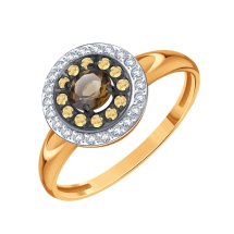 Кольцо с раухтопазом и фианитами арт.&nbsp;Т14701Б828 (Т14701Б828)