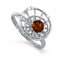 Кольцо с гранатом и фианитами арт.&nbsp;Т313012812 (Т313012812)