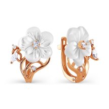 Серьги с перламутром и фианитами арт.&nbsp;Т113024849 (Т113024849)