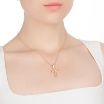 Крестик из красного золота арт.&nbsp;Т13006306 (Т13006306)