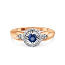 Кольцо с сапфиром и бриллиантами (Т146618597)
